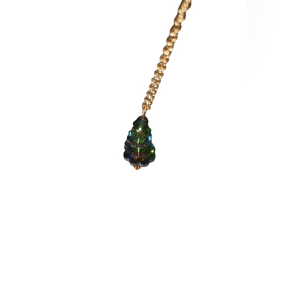 CRYSTAL LIKE Christmas TREE NECKLACE EUC - Picture 1 of 6